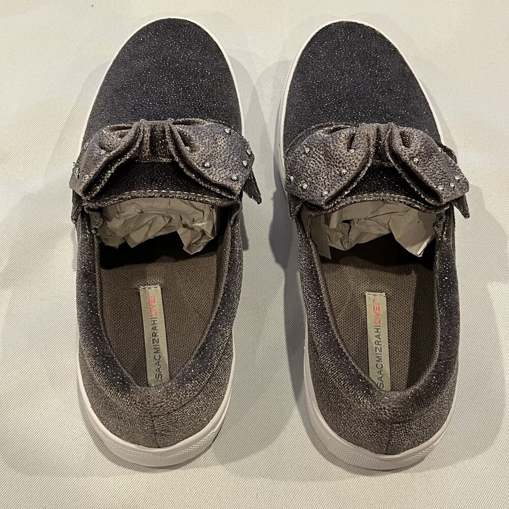 Isaac Mizrahi Live Shoes Womens Size 6.5 SOHO Velvet Studded Bow Sneaker New
